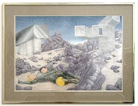 The Vaporization of the American Middle Class, Airbrush on Cardboard, 2006, Torsten Slama